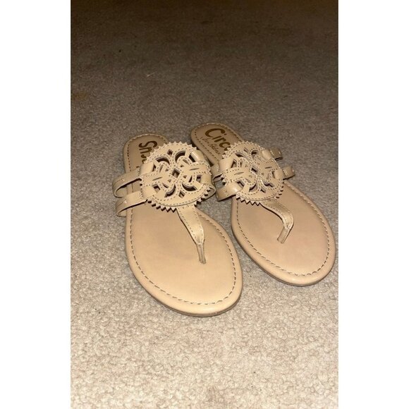 Circus Sam Edelman tan patent flip flop Sandals - Picture 1 of 4